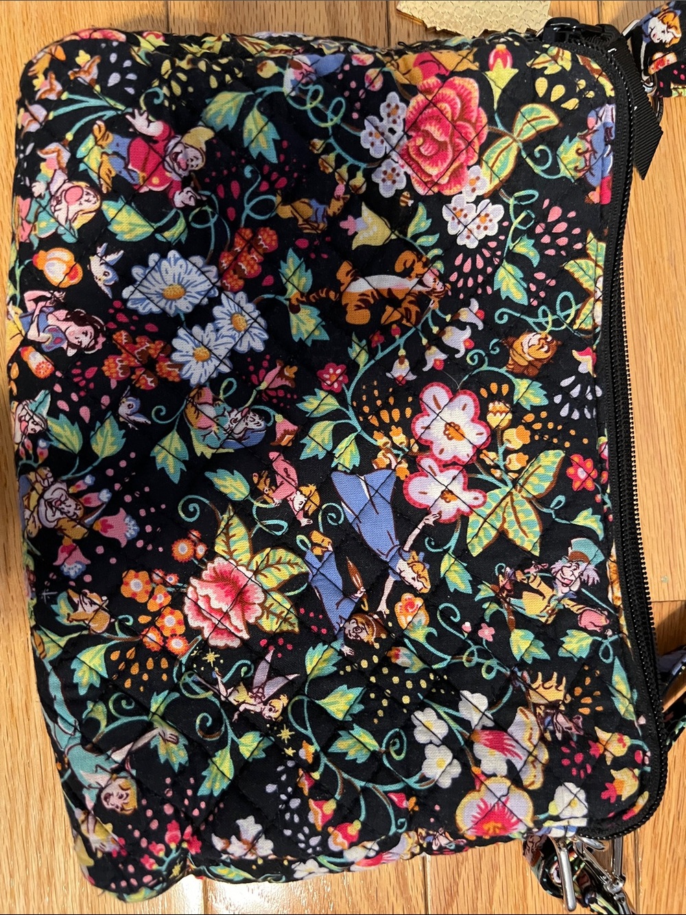 Vera Bradley Disney Black Floral Quilted Crossbody - Picture 5 of 12